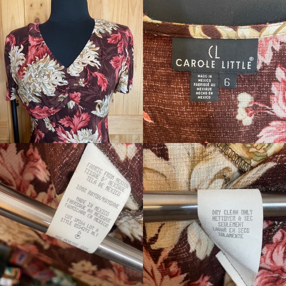 Vintage 90’s Carole Little floral maxi dress - bias cut - Picture 6 of 10